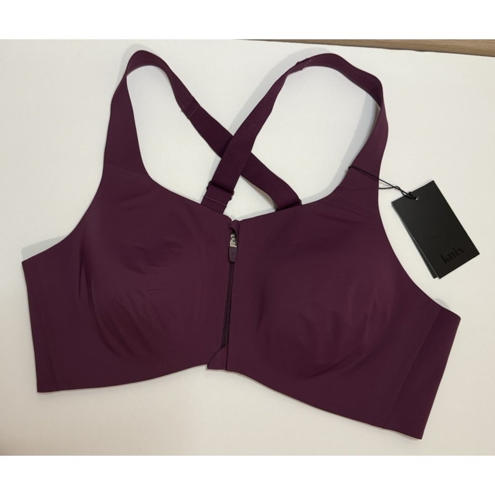 Knix Catalyst Front Zip Sports Bra Purple Size 7